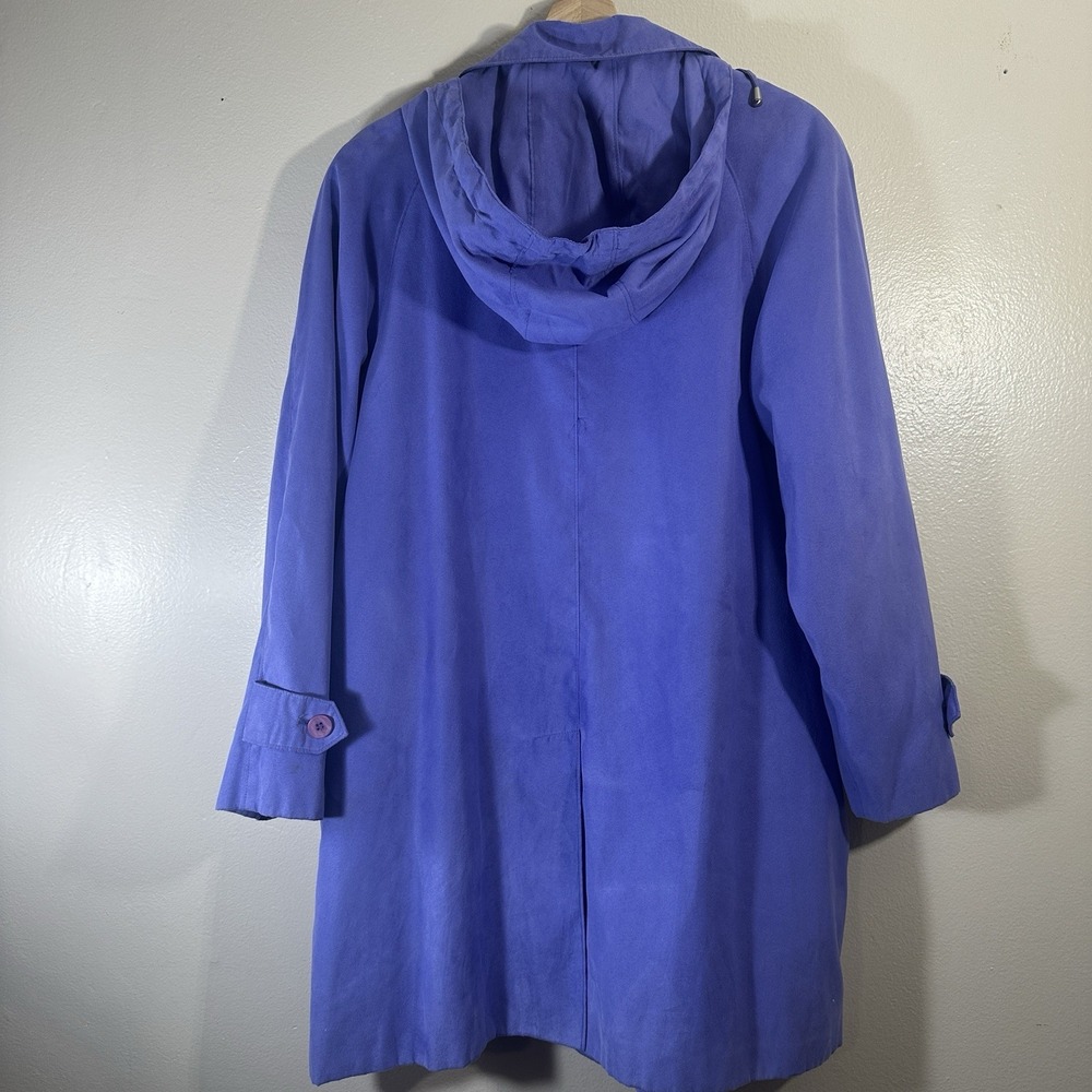 Appleseed's Women's Petite Large Women's Purple Faux‎ Suede Button Front Coat - Picture 6 of 11